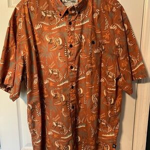Howler Brothers Mansfield Men's Orange Tropical Shirt